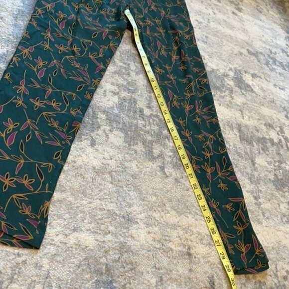 NWT See U Soon Anthropologie Green Purple Floral Trouser Pants Office Sz 4 - Picture 8 of 10